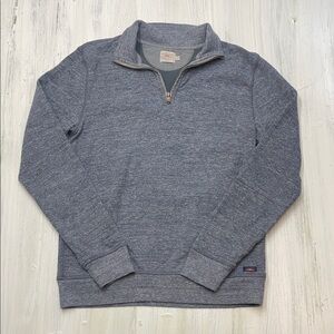 Faherty Heather Blue 1/4 Zip-Up Pullover Unisex Sz S